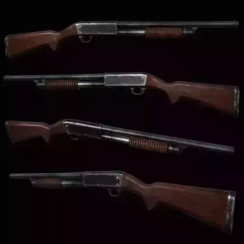 Ithaca 37 Shotgun M37 PBR MODEL UNITY UNREAL ENGINE