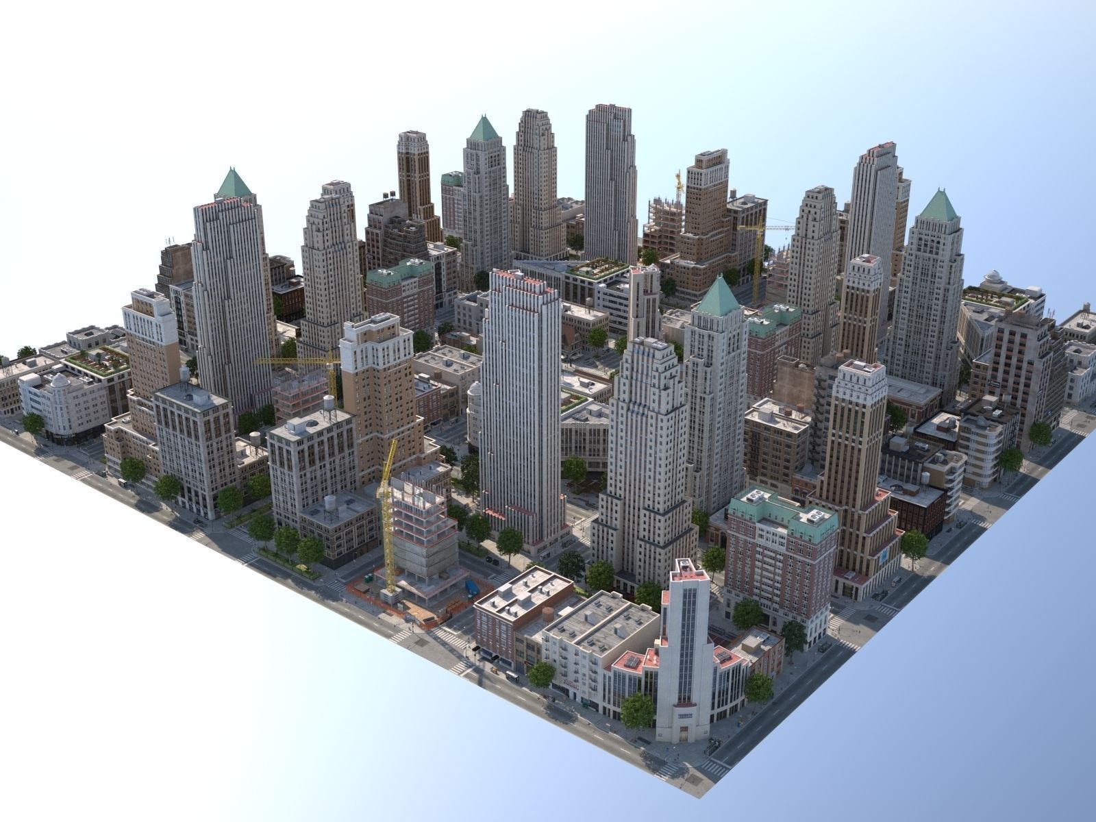 City KC7 Art Deco Low-poly 3D model_43