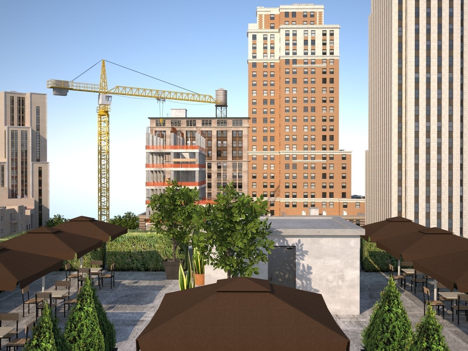City KC7 Art Deco Low-poly 3D model_7