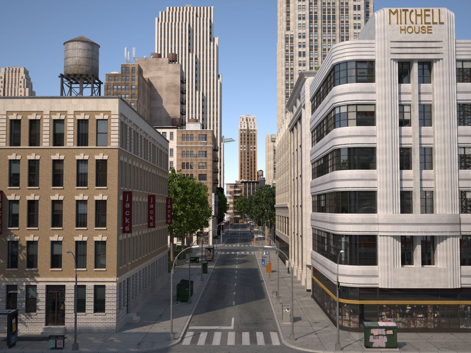 City KC7 Art Deco Low-poly 3D model_22