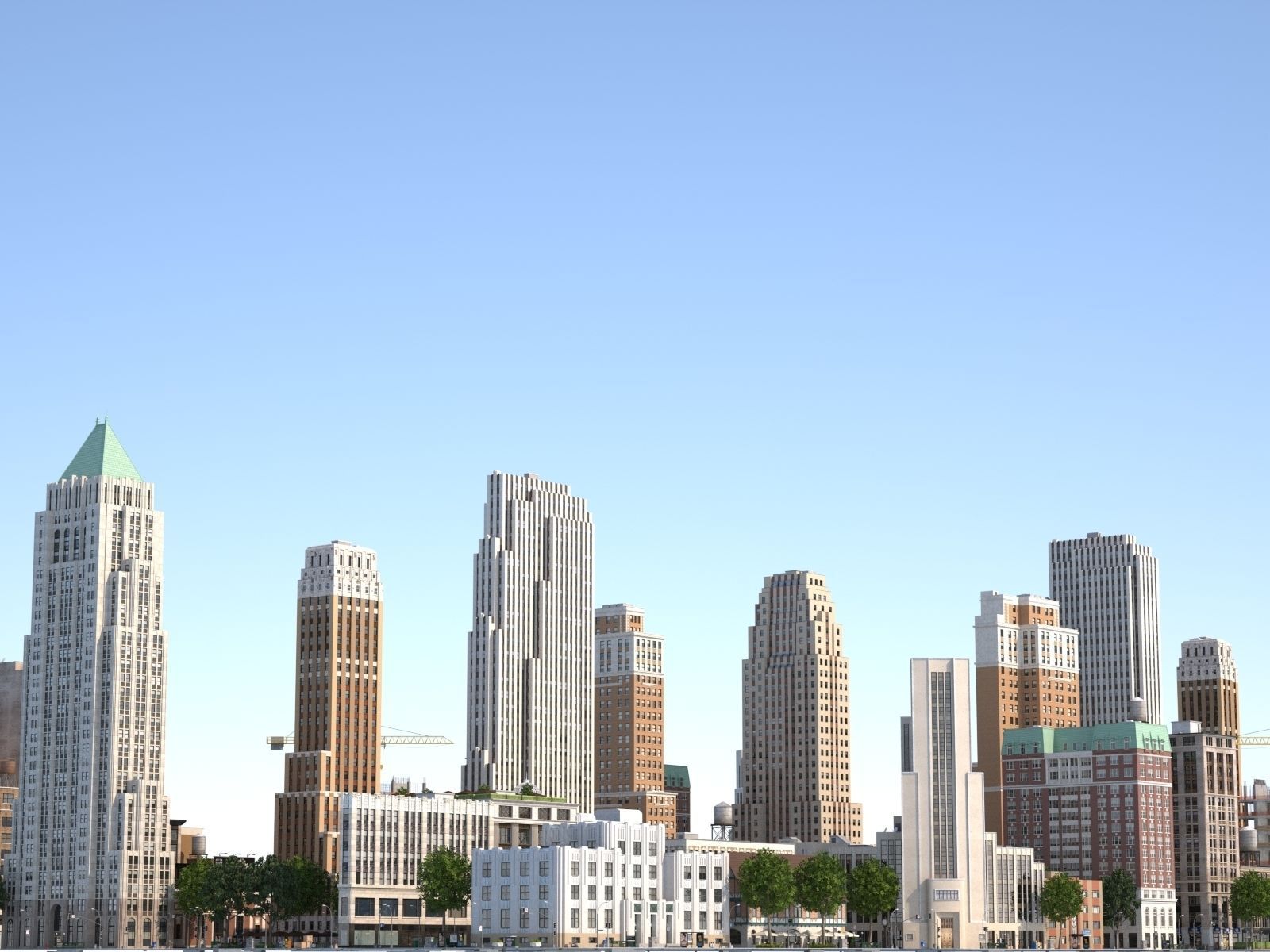 City KC7 Art Deco Low-poly 3D model_49