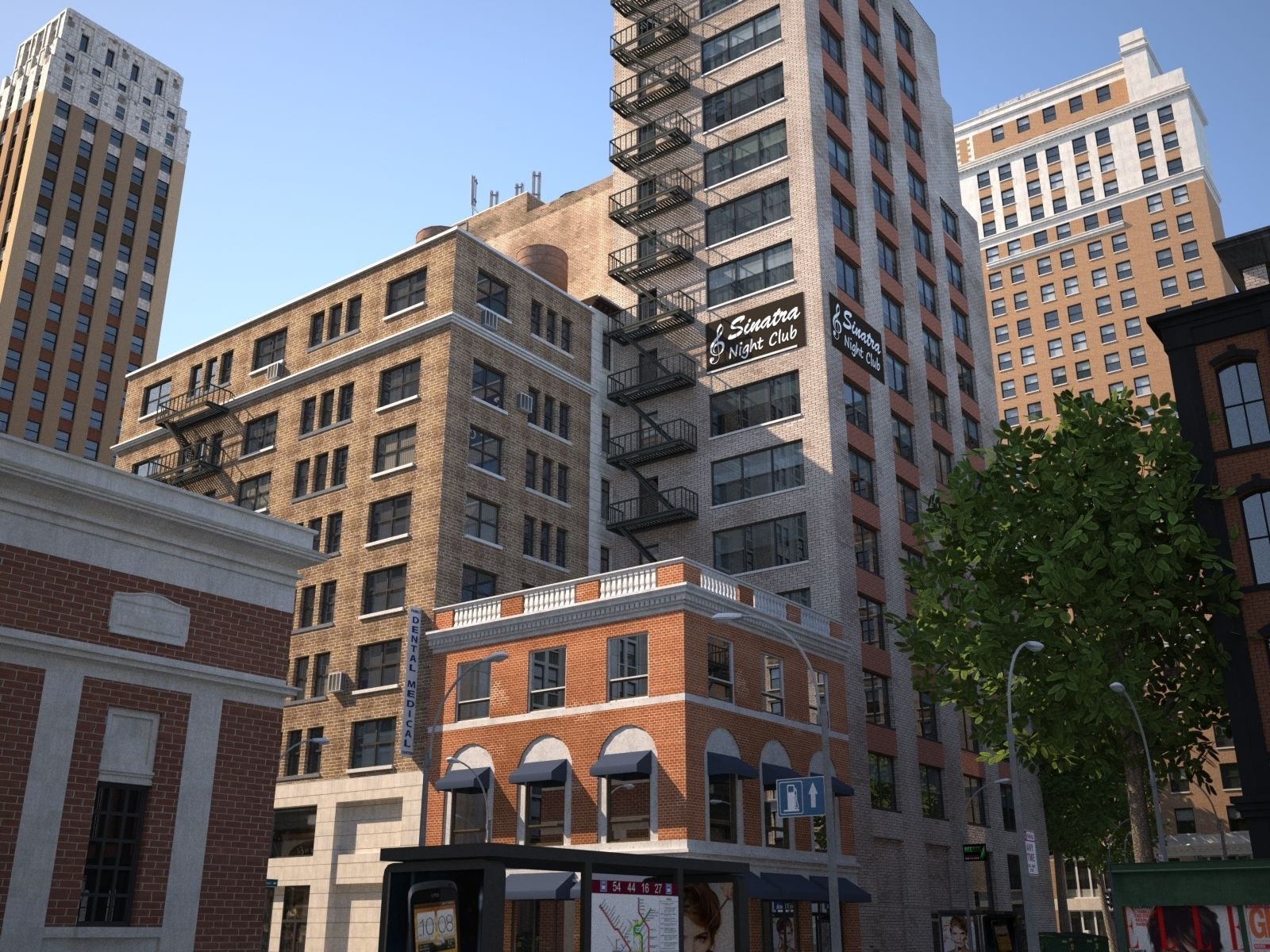 City KC7 Art Deco Low-poly 3D model_2