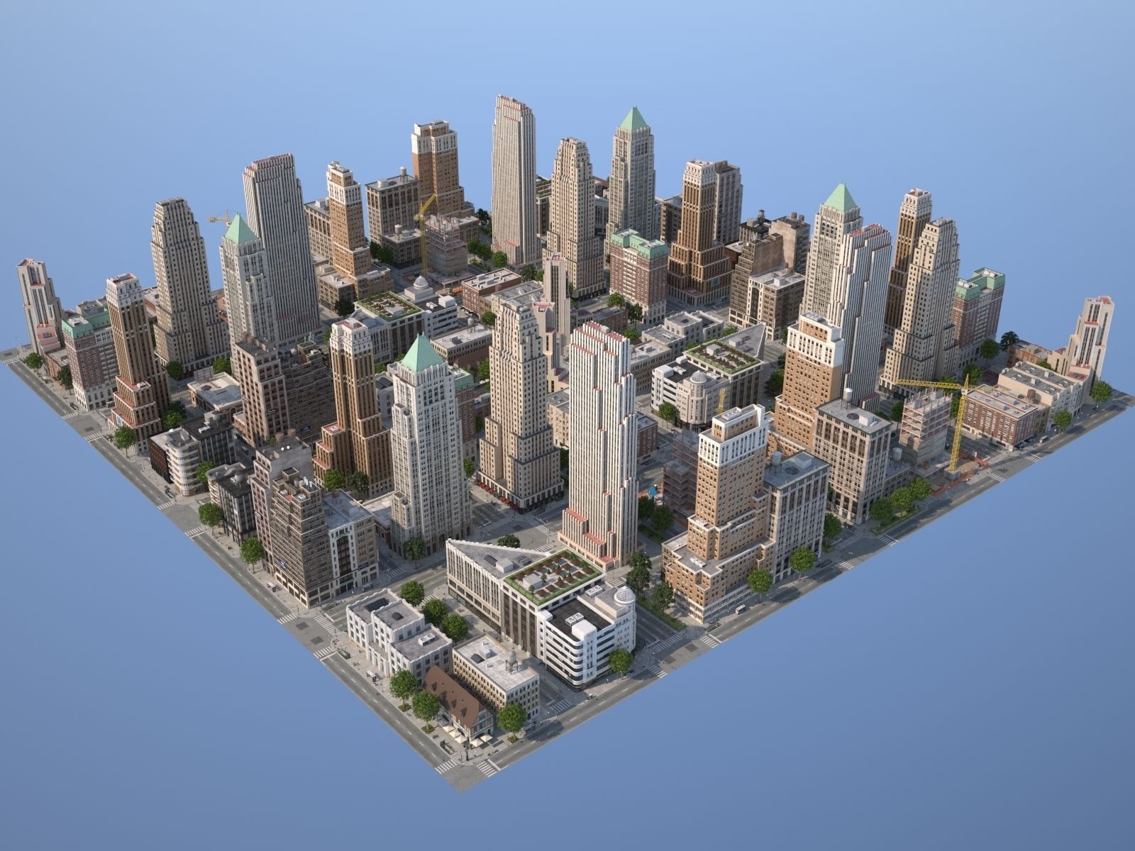 City KC7 Art Deco Low-poly 3D model_0