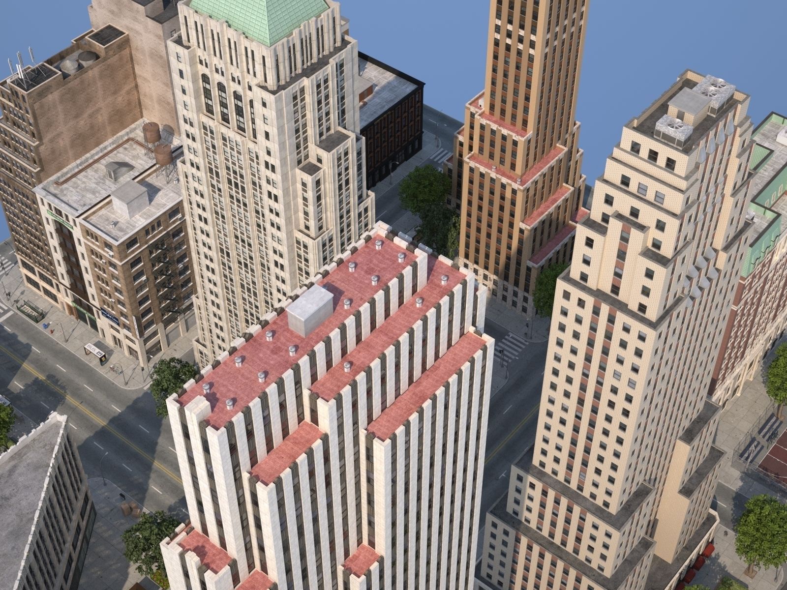 City KC7 Art Deco Low-poly 3D model_48