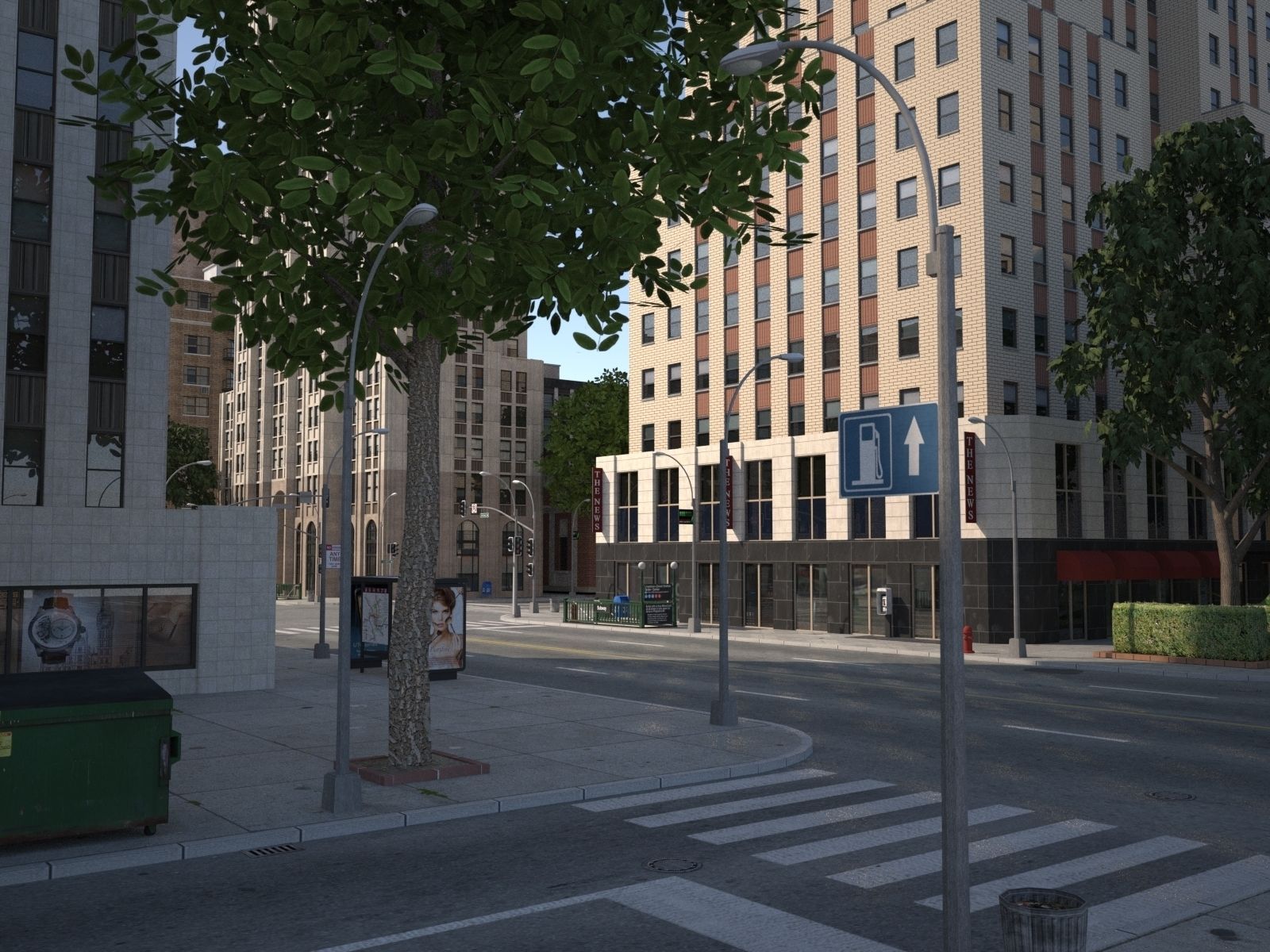 City KC7 Art Deco Low-poly 3D model_37