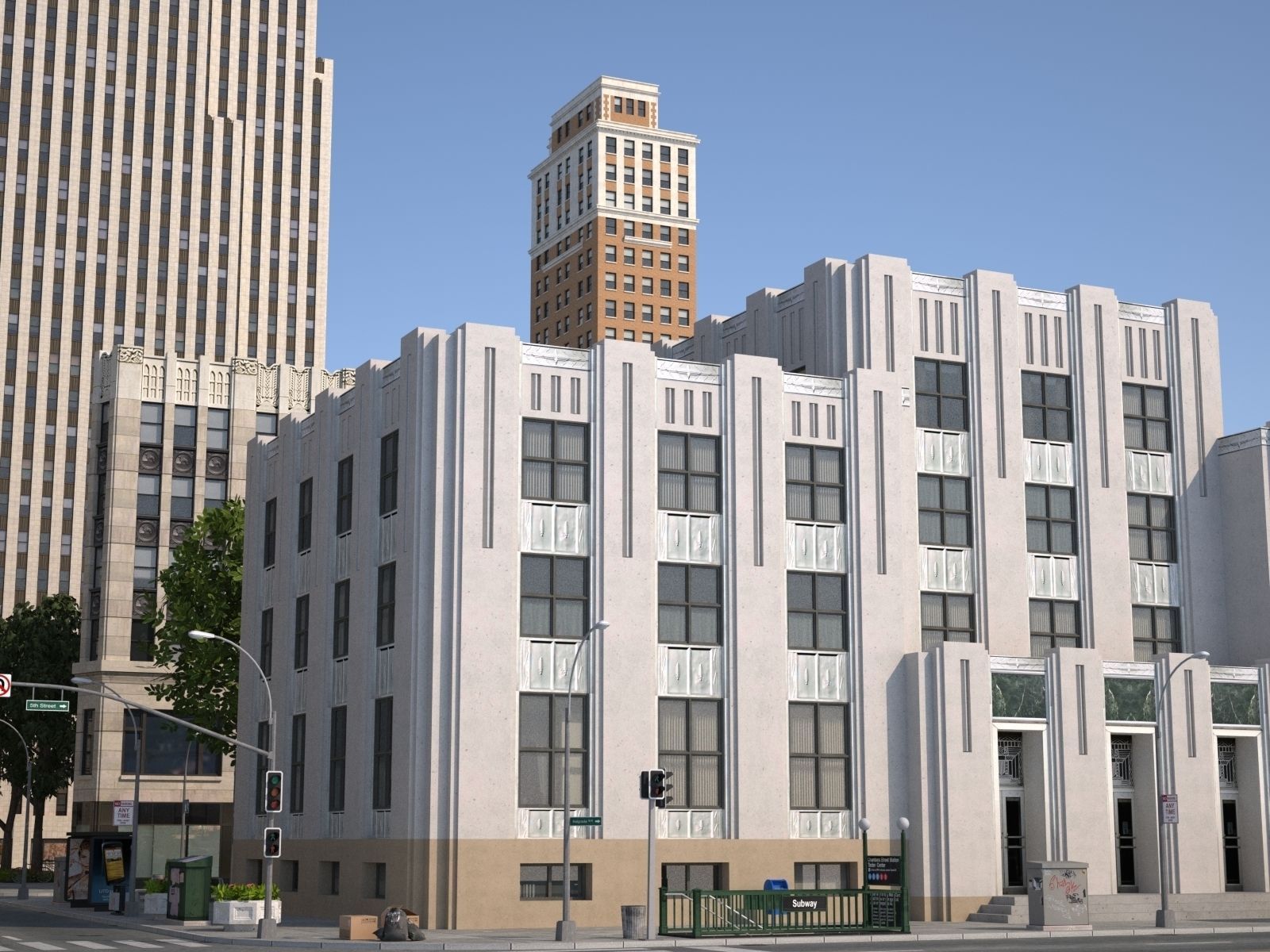 City KC7 Art Deco Low-poly 3D model_40