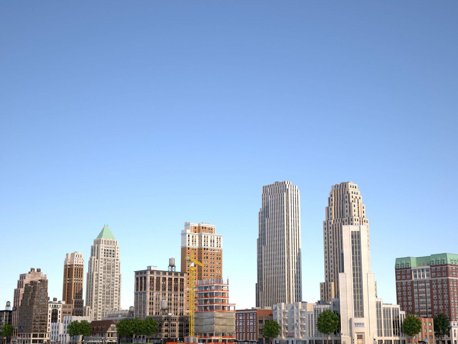 City KC7 Art Deco Low-poly 3D model_27