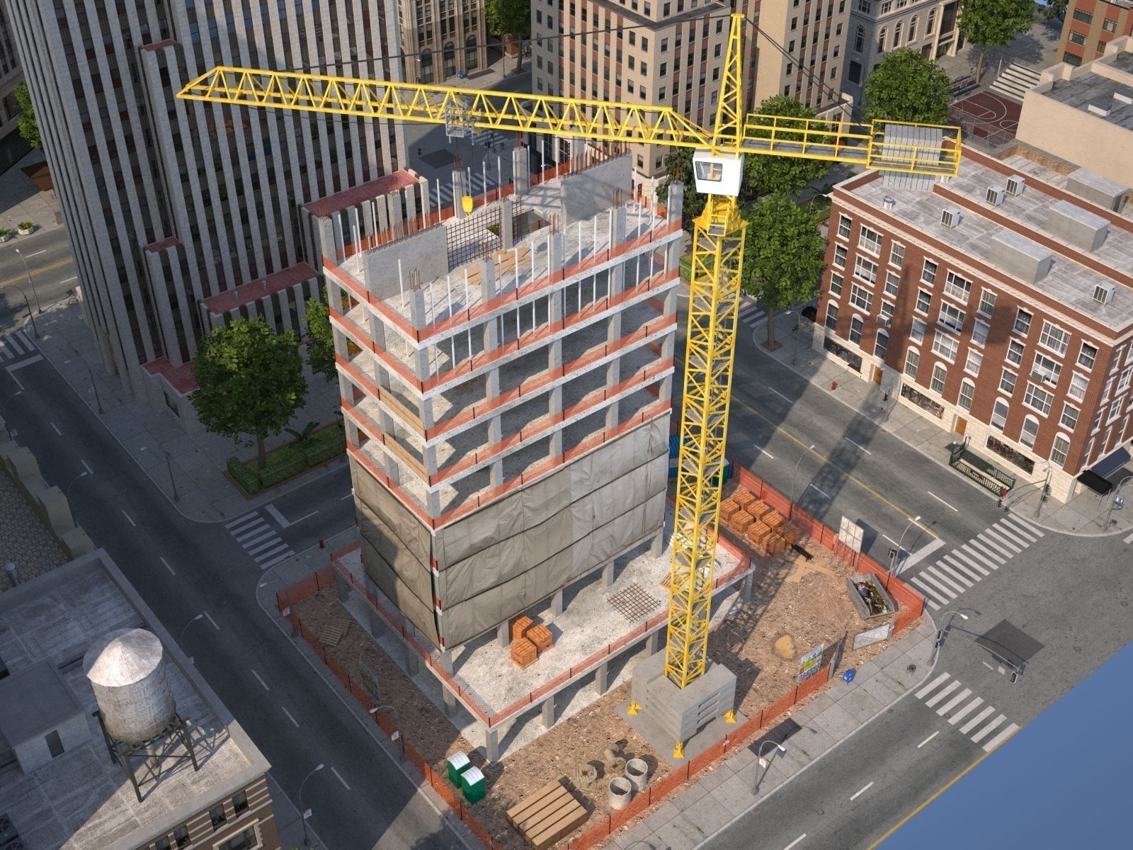 City KC7 Art Deco Low-poly 3D model_21