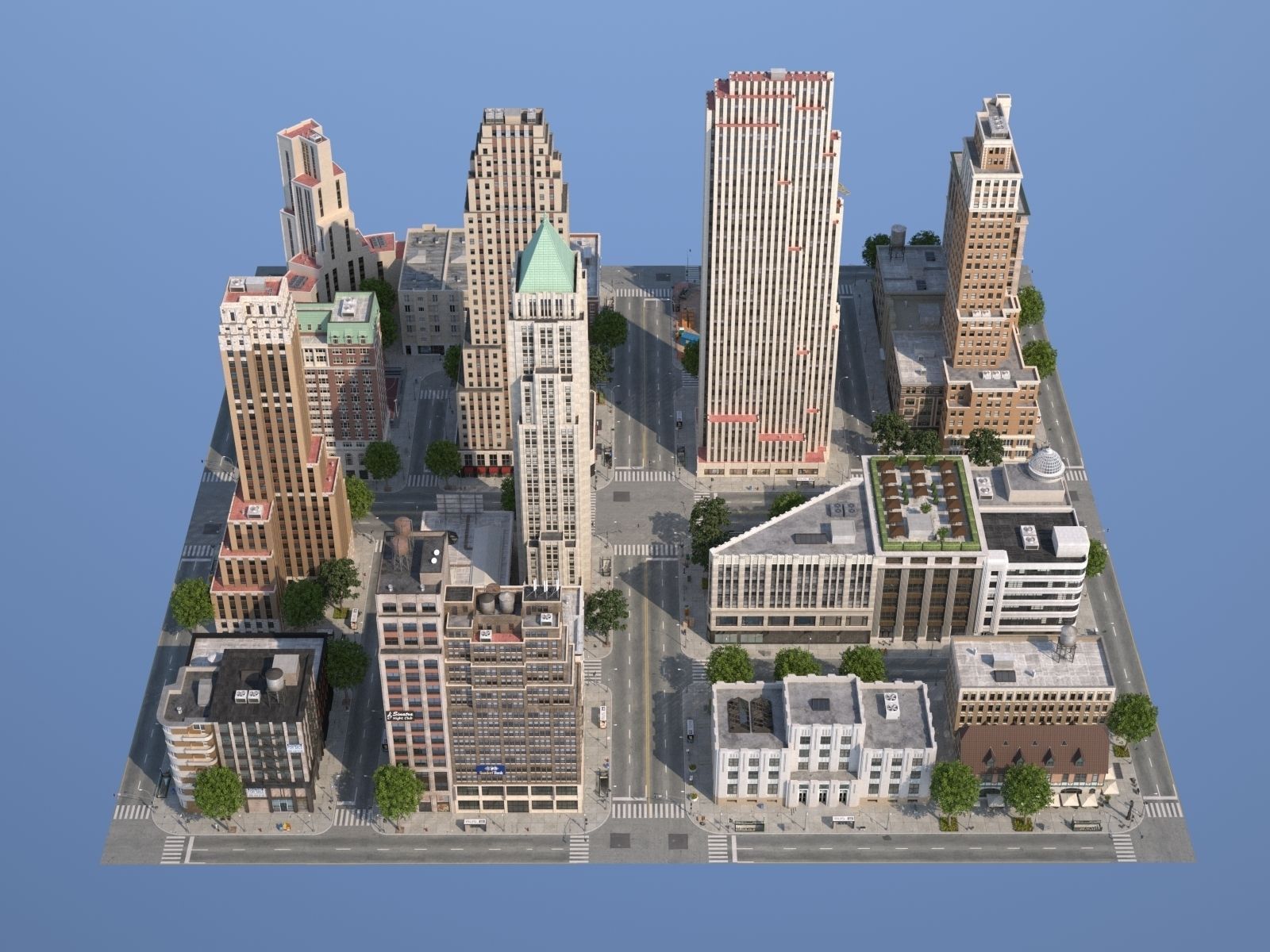 City KC7 Art Deco Low-poly 3D model_52