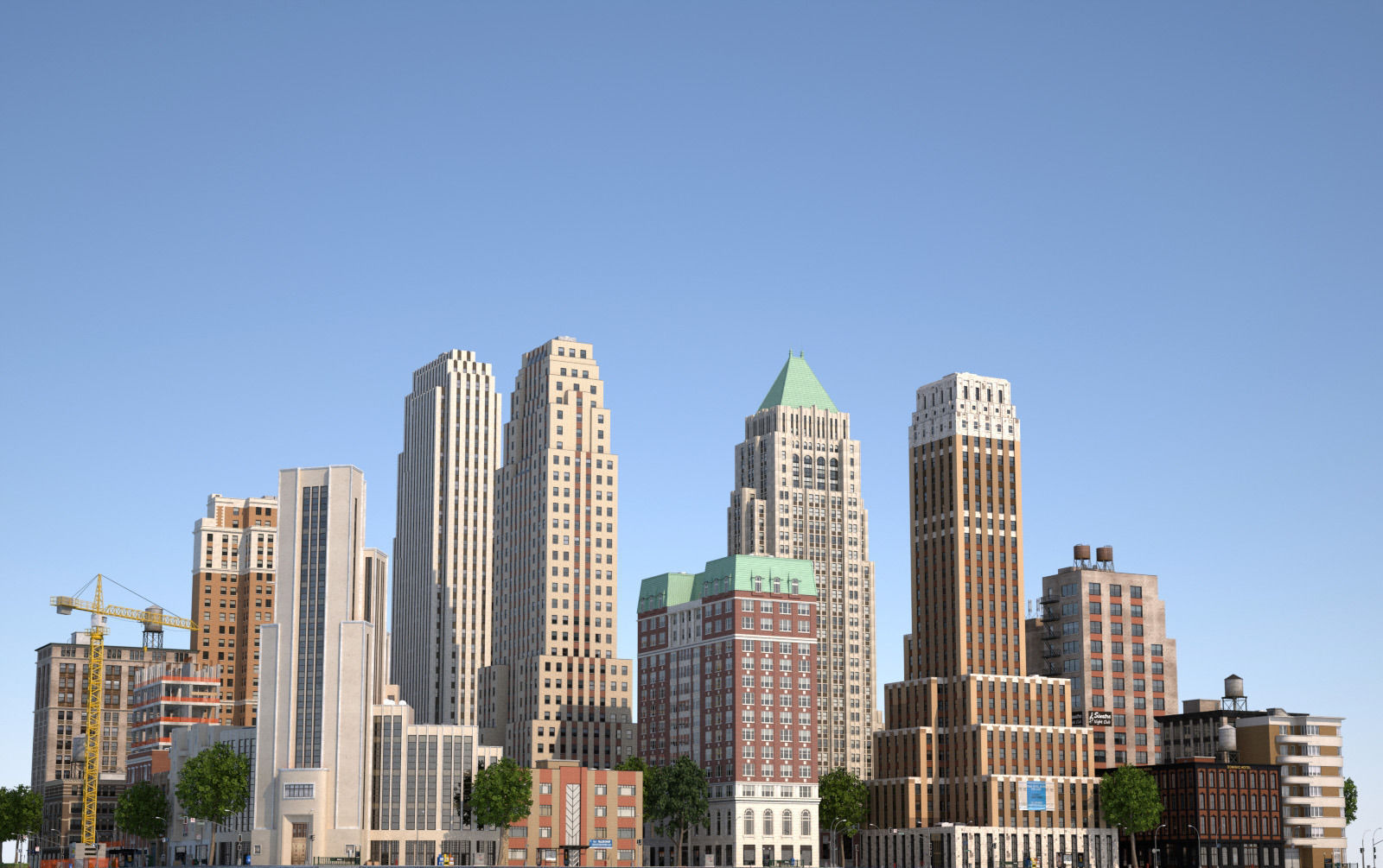 City KC7 Art Deco Low-poly 3D model_44