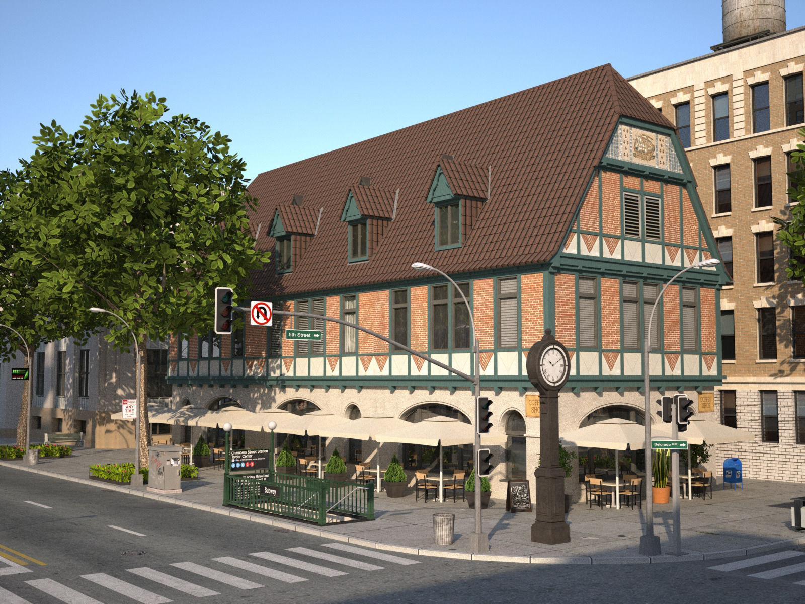 City KC7 Art Deco Low-poly 3D model_3