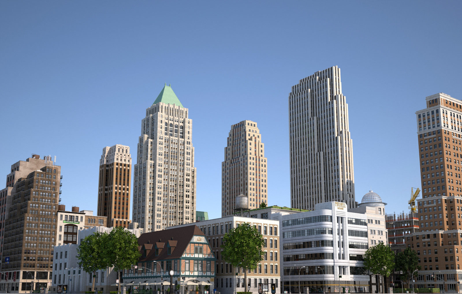 City KC7 Art Deco Low-poly 3D model_4