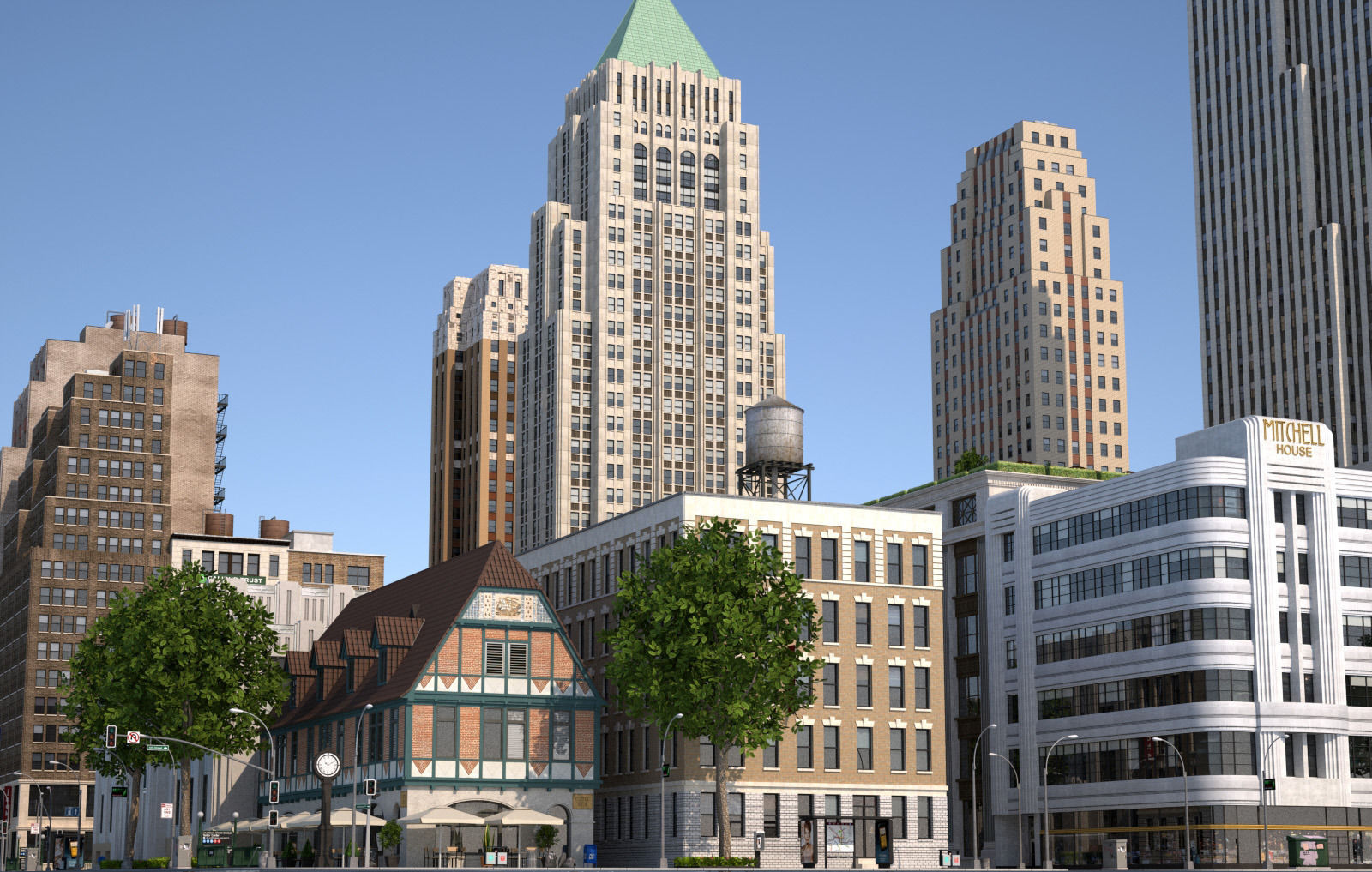 City KC7 Art Deco Low-poly 3D model_17