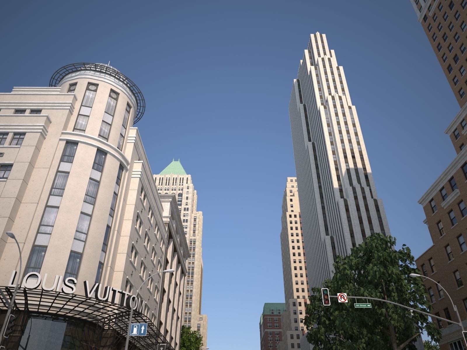 City KC7 Art Deco Low-poly 3D model_6