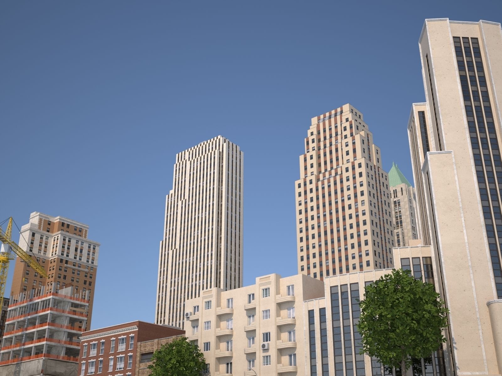 City KC7 Art Deco Low-poly 3D model_50