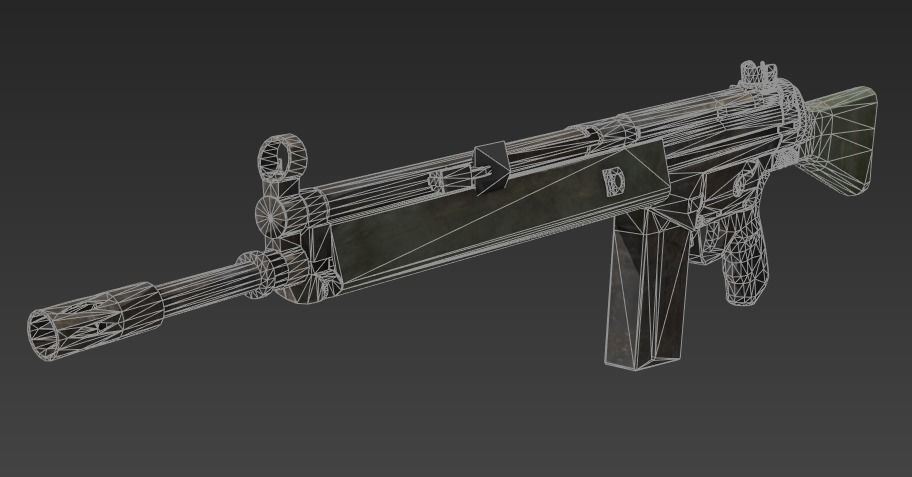 G3A4 Rifle Low-poly 3D model_6