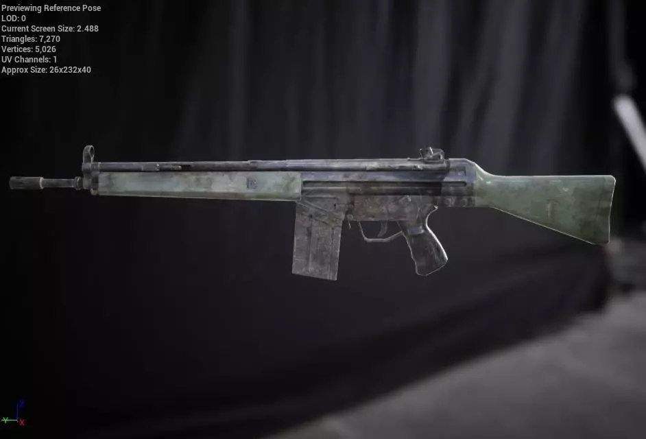 G3A4 Rifle Low-poly 3D model_0