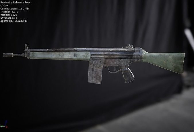 G3A4 Rifle Low-poly 3D model
