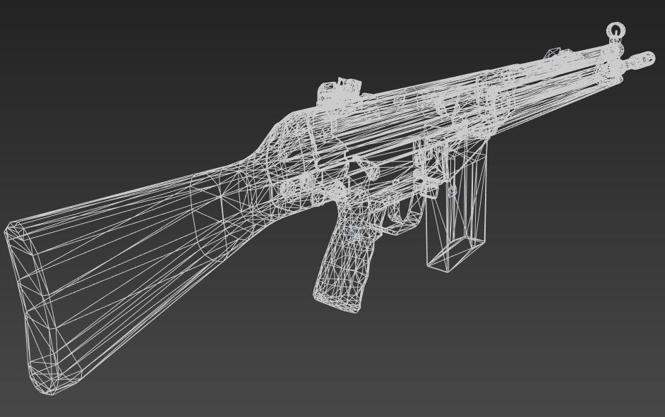 G3A4 Rifle Low-poly 3D model_5