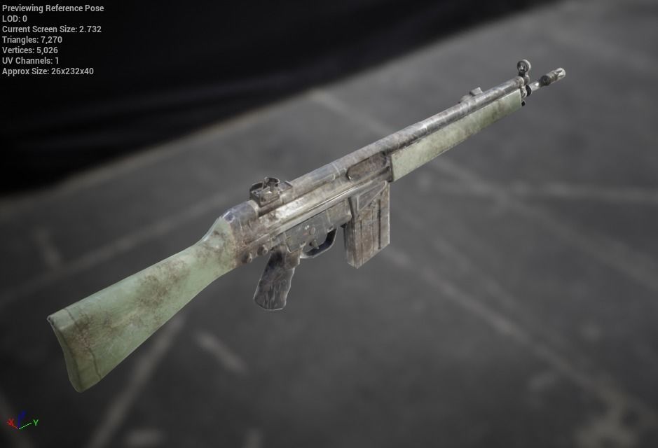 G3A4 Rifle Low-poly 3D model_9