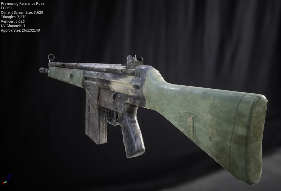 G3A4 Rifle Low-poly 3D model_8