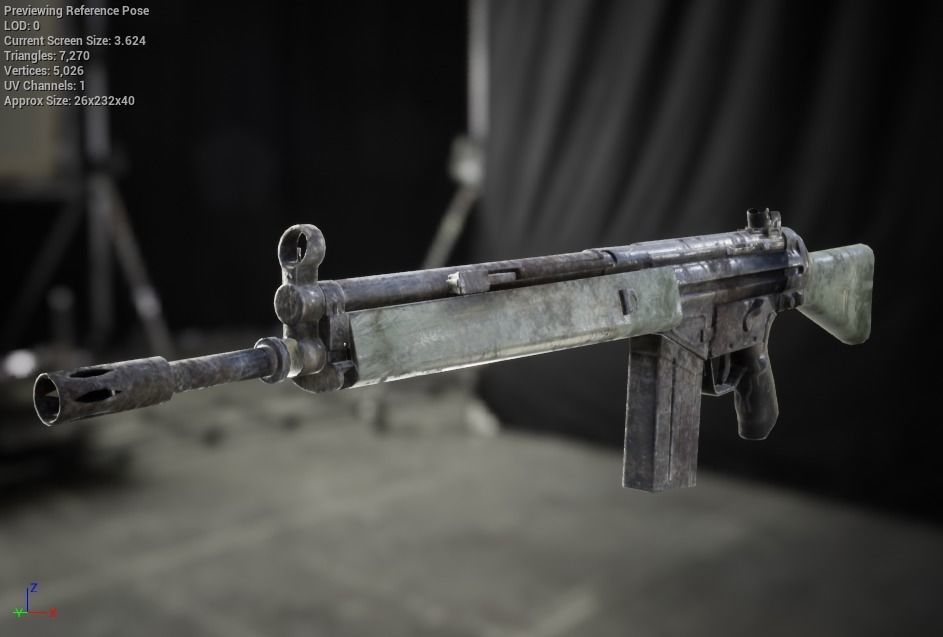 G3A4 Rifle Low-poly 3D model_7