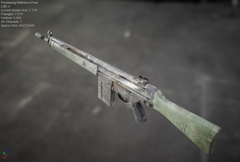 G3A4 Rifle Low-poly 3D model_4