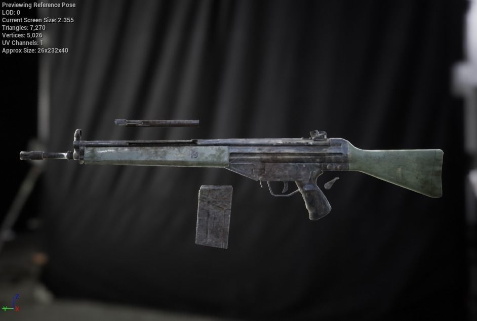 G3A4 Rifle Low-poly 3D model_3