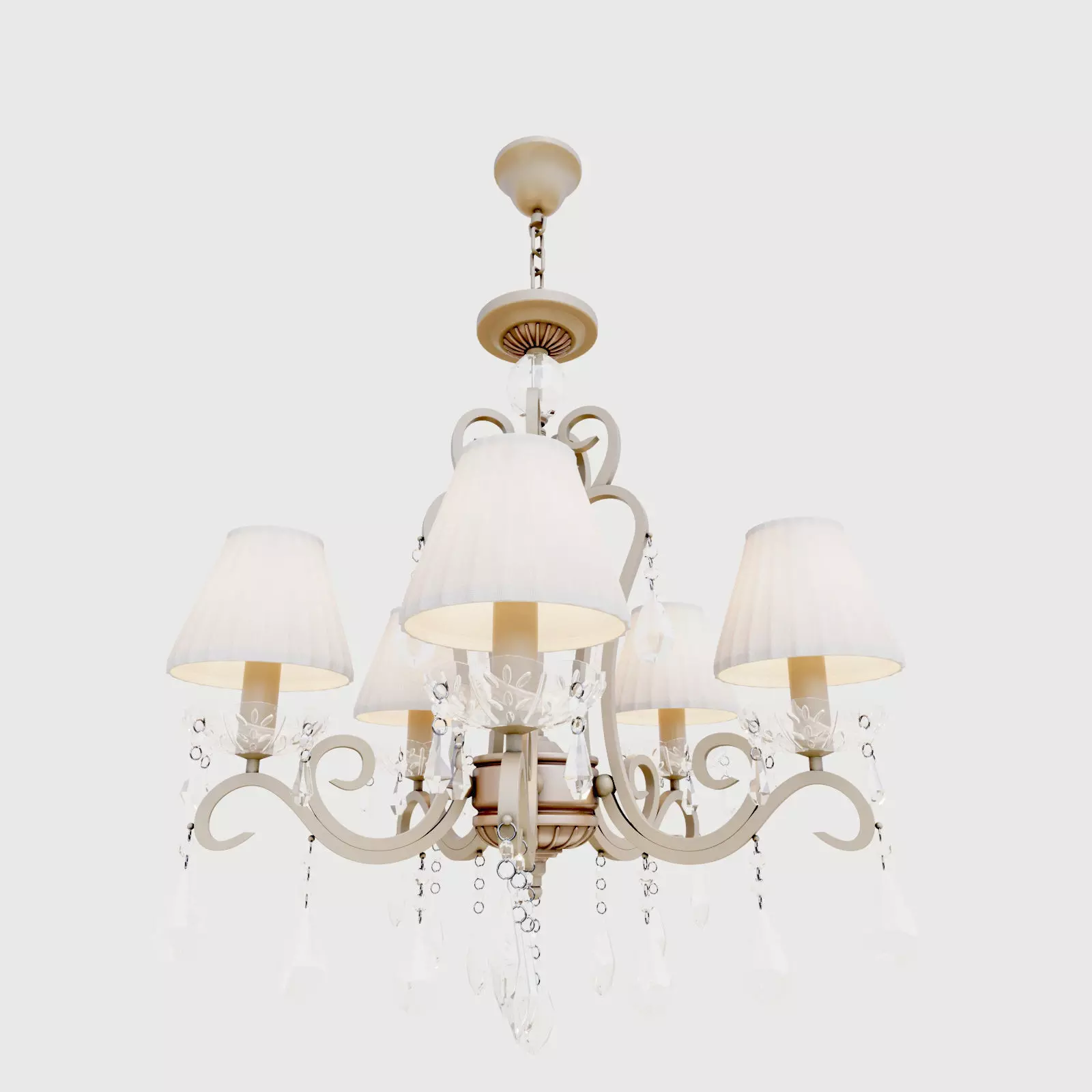 Maytoni chandelier with shades and crystals 3D model