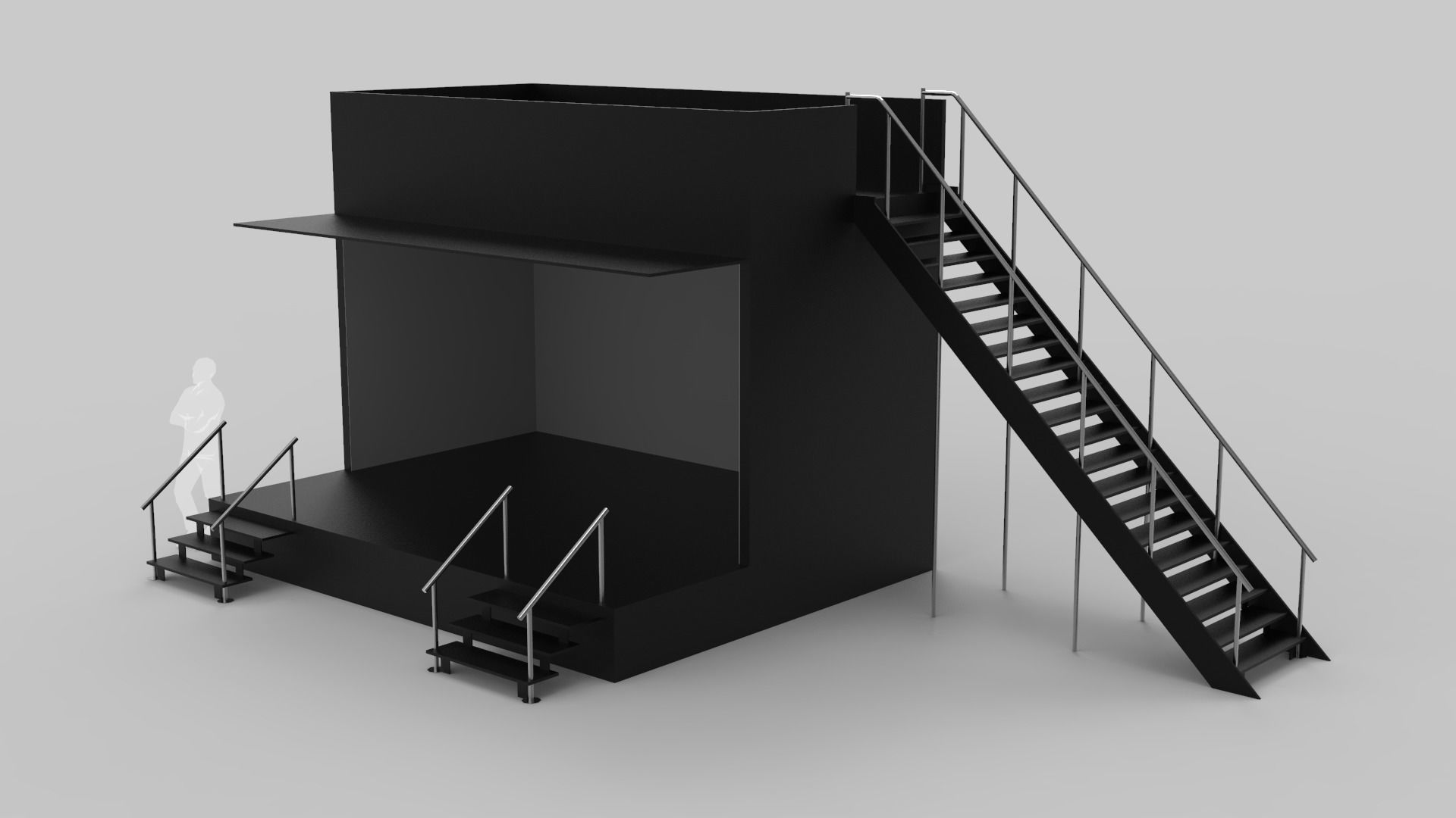 Two Level Stage Opened 3D model_2