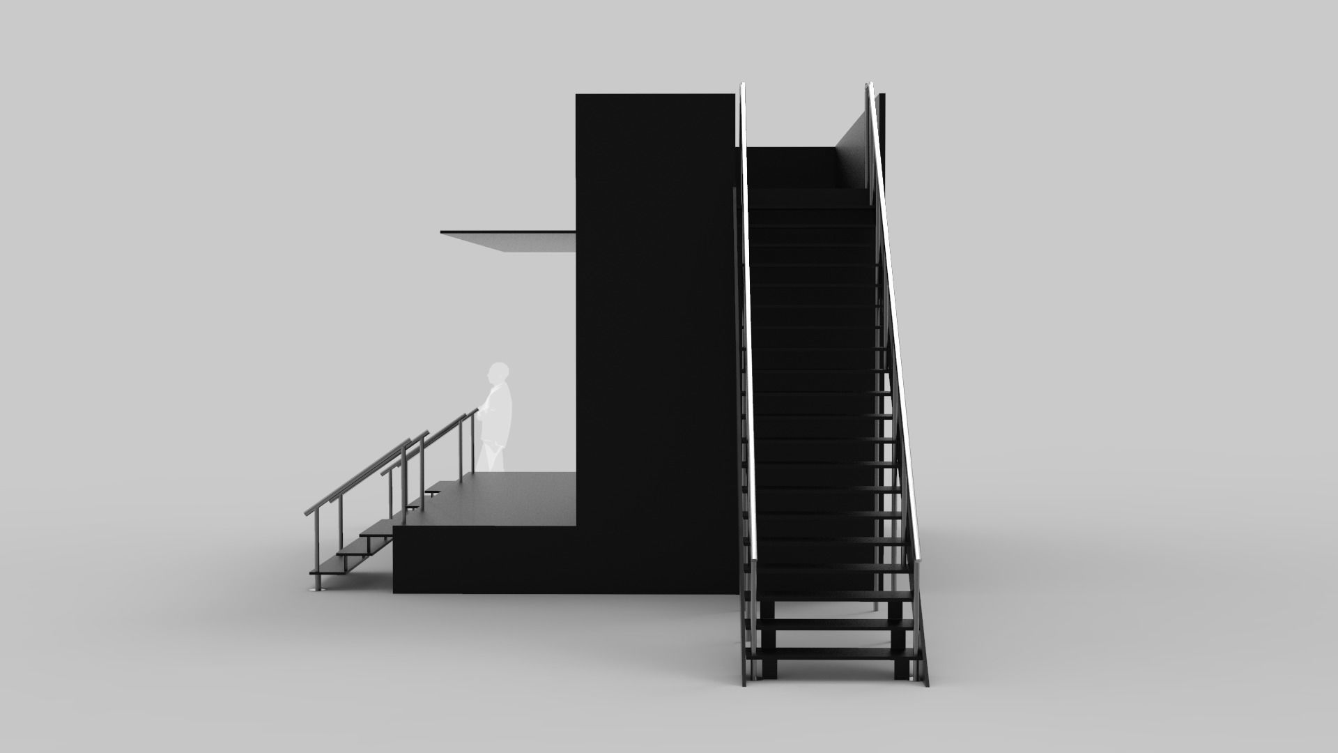 Two Level Stage Opened 3D model_3