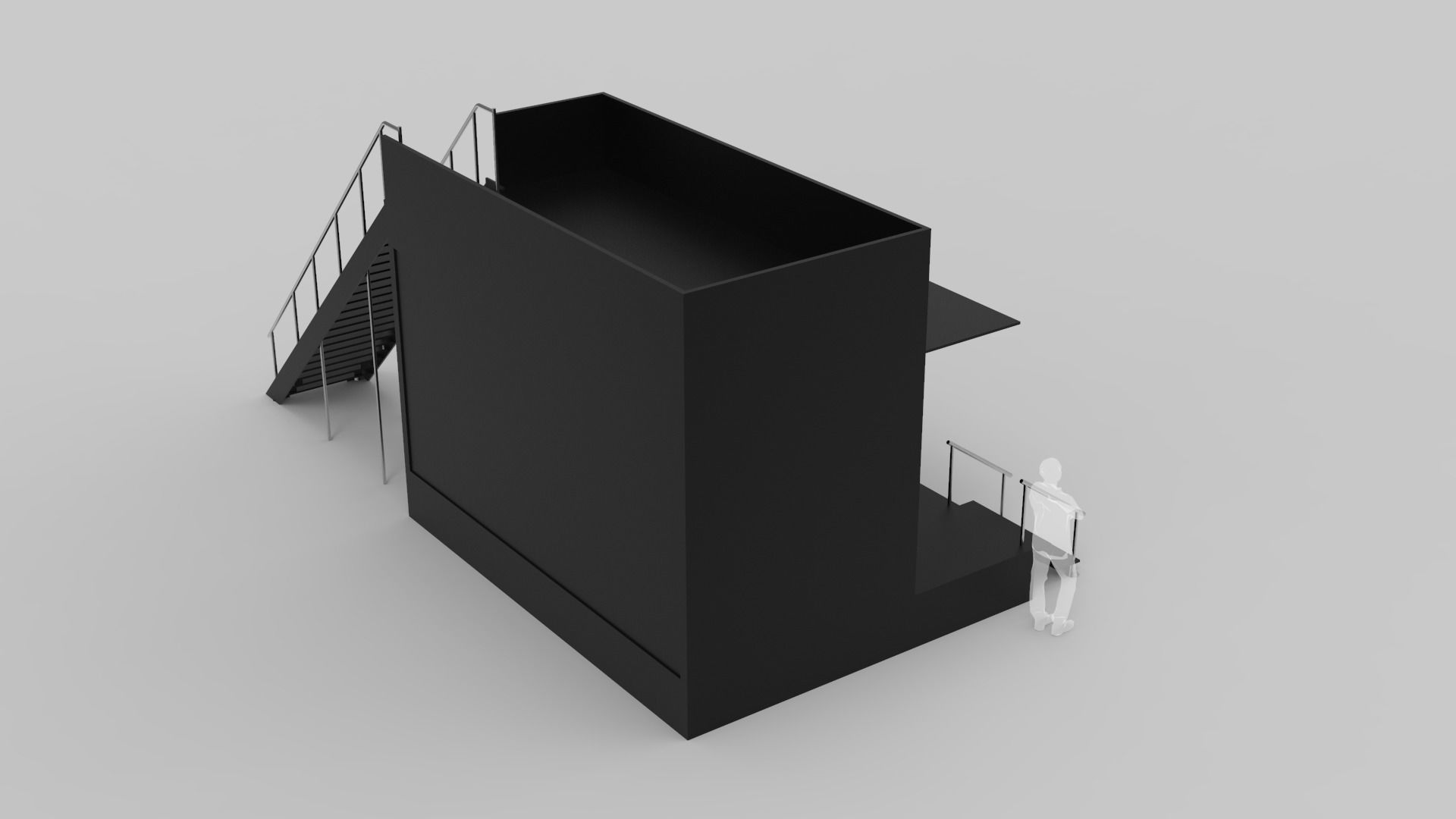 Two Level Stage Opened 3D model_6