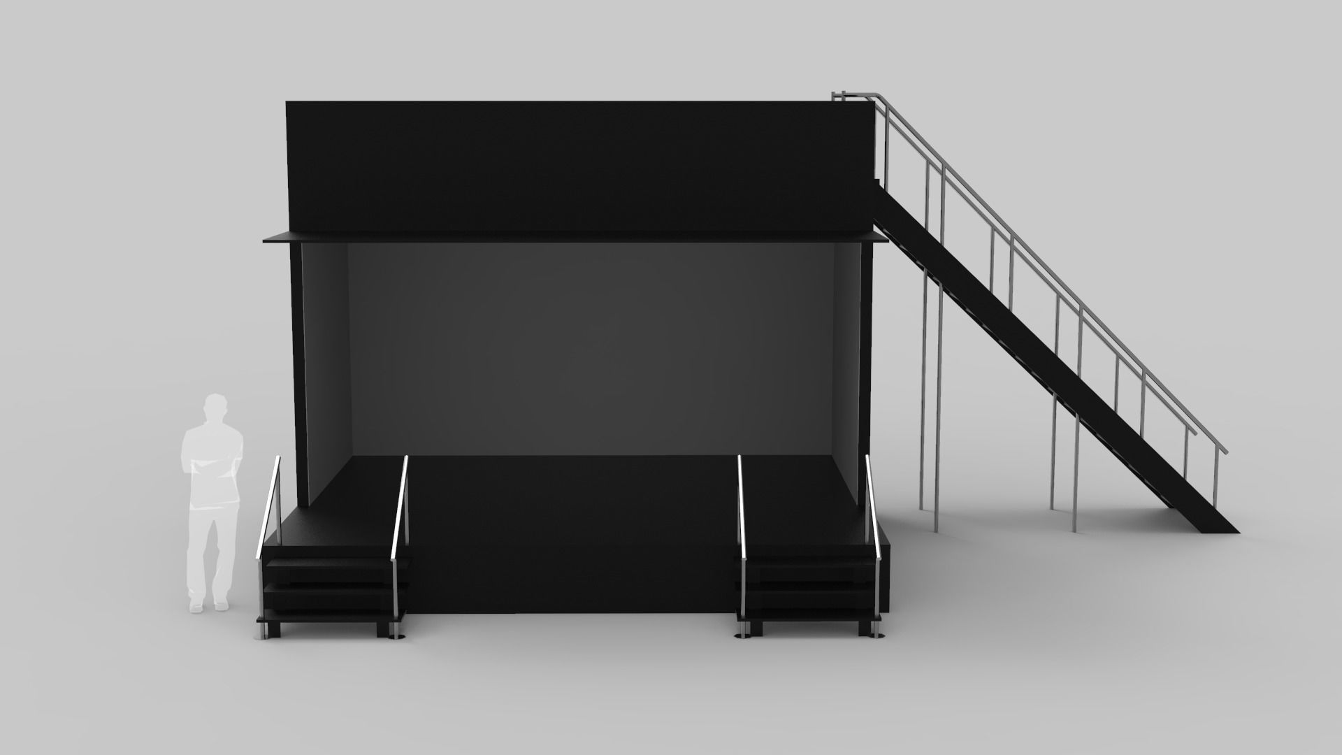 Two Level Stage Opened 3D model_1