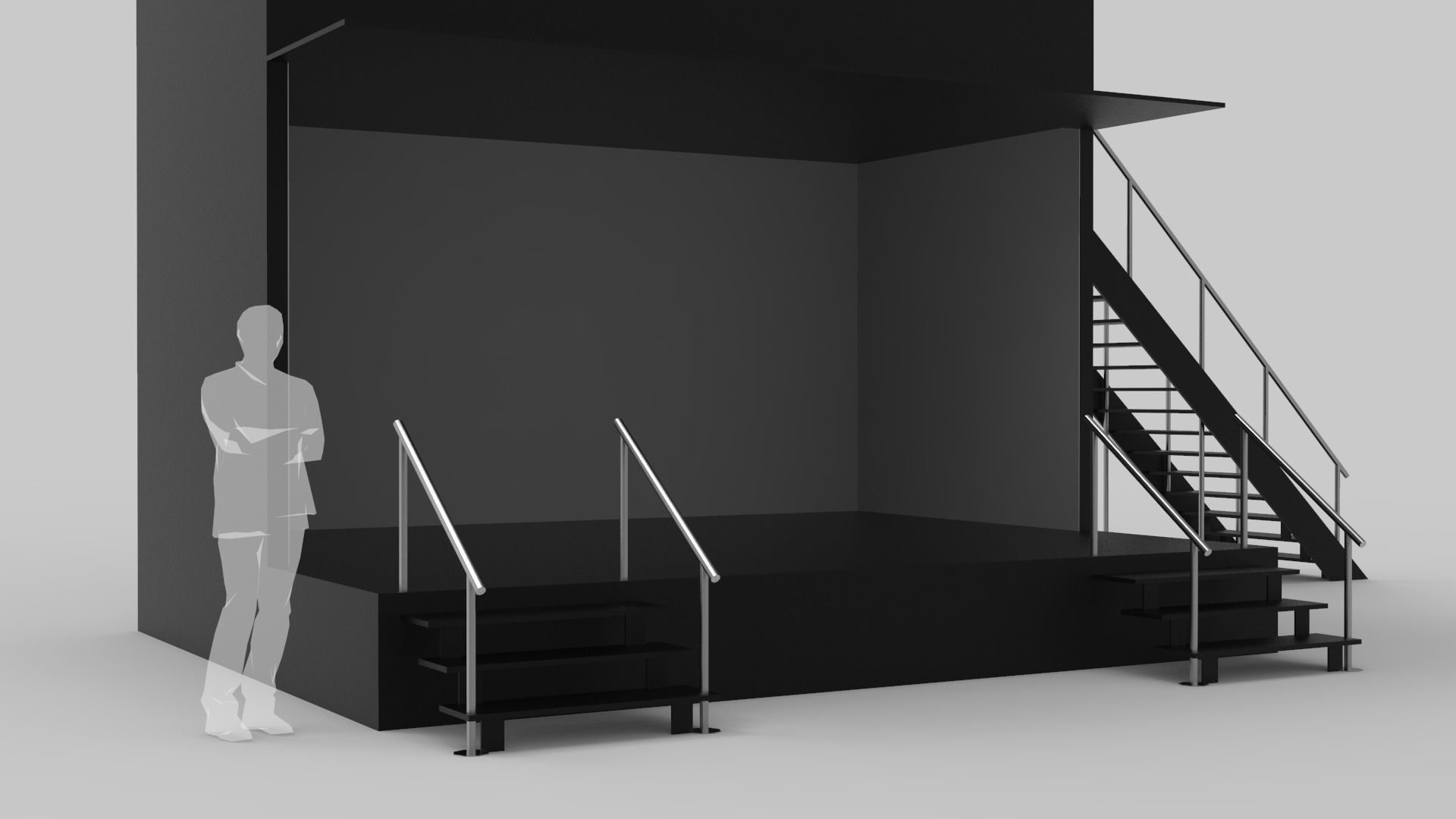 Two Level Stage Opened 3D model_7