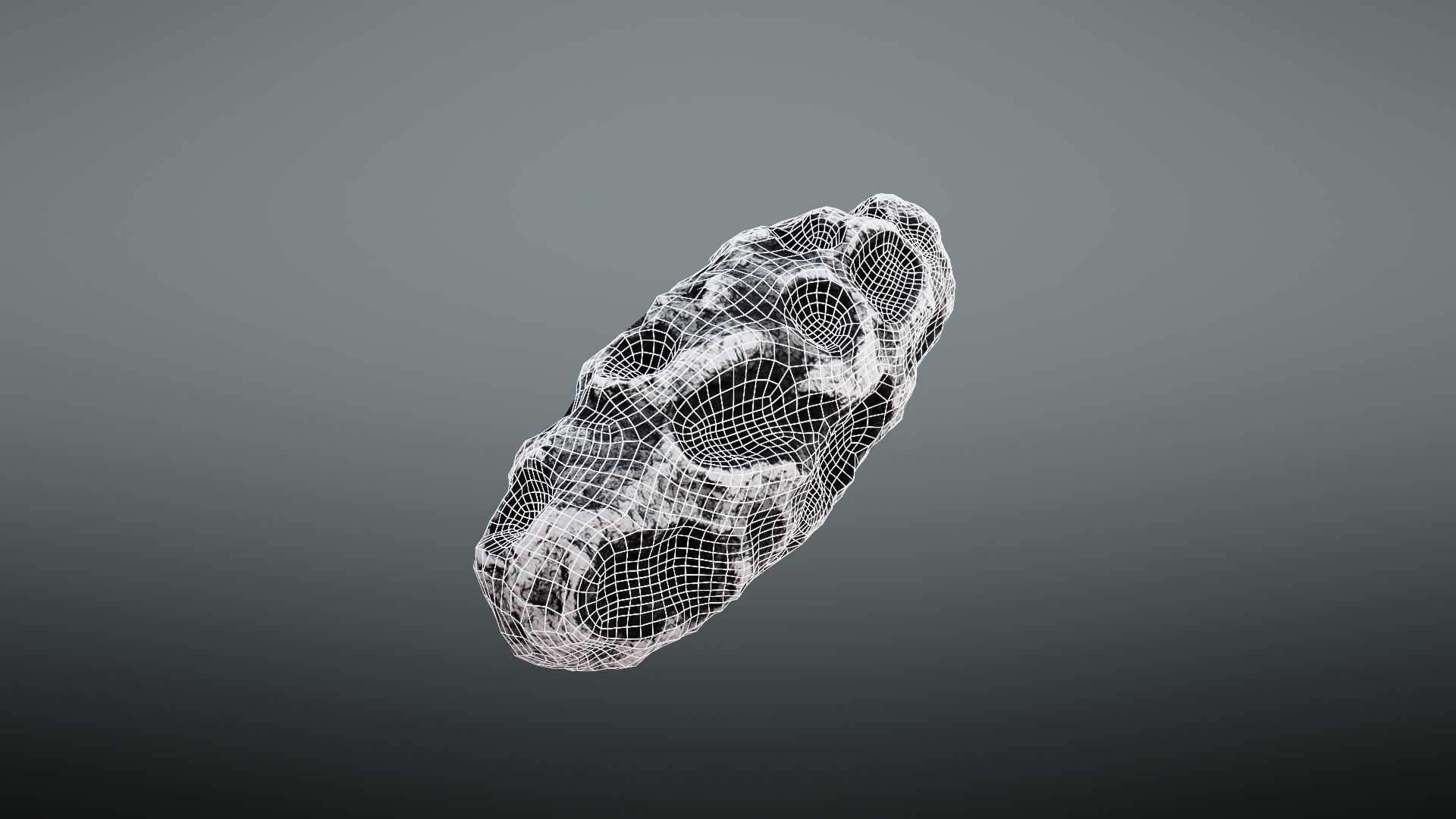 Asteroid rock Low-poly 3D model_26