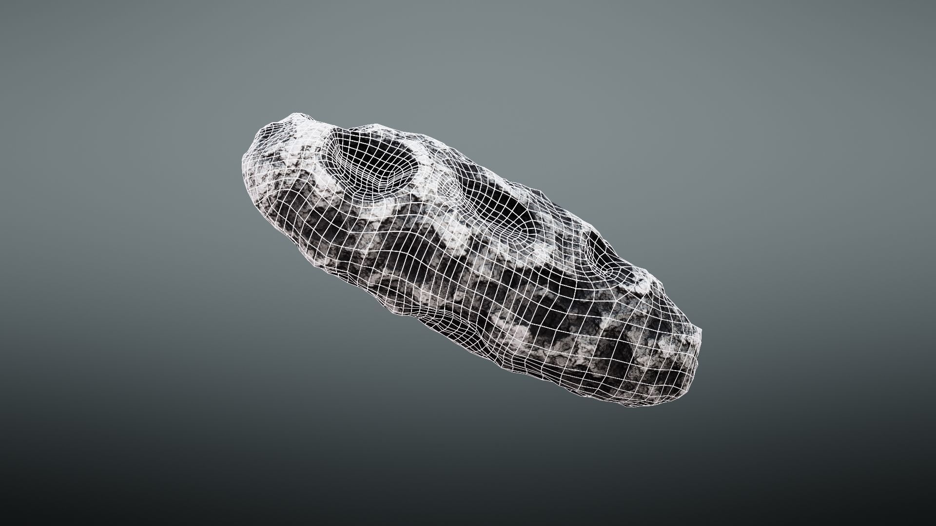 Asteroid rock Low-poly 3D model_33