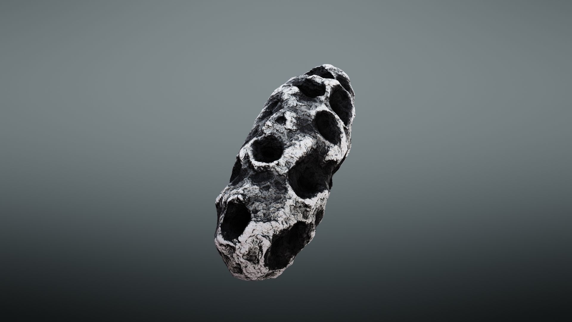 Asteroid rock Low-poly 3D model_7