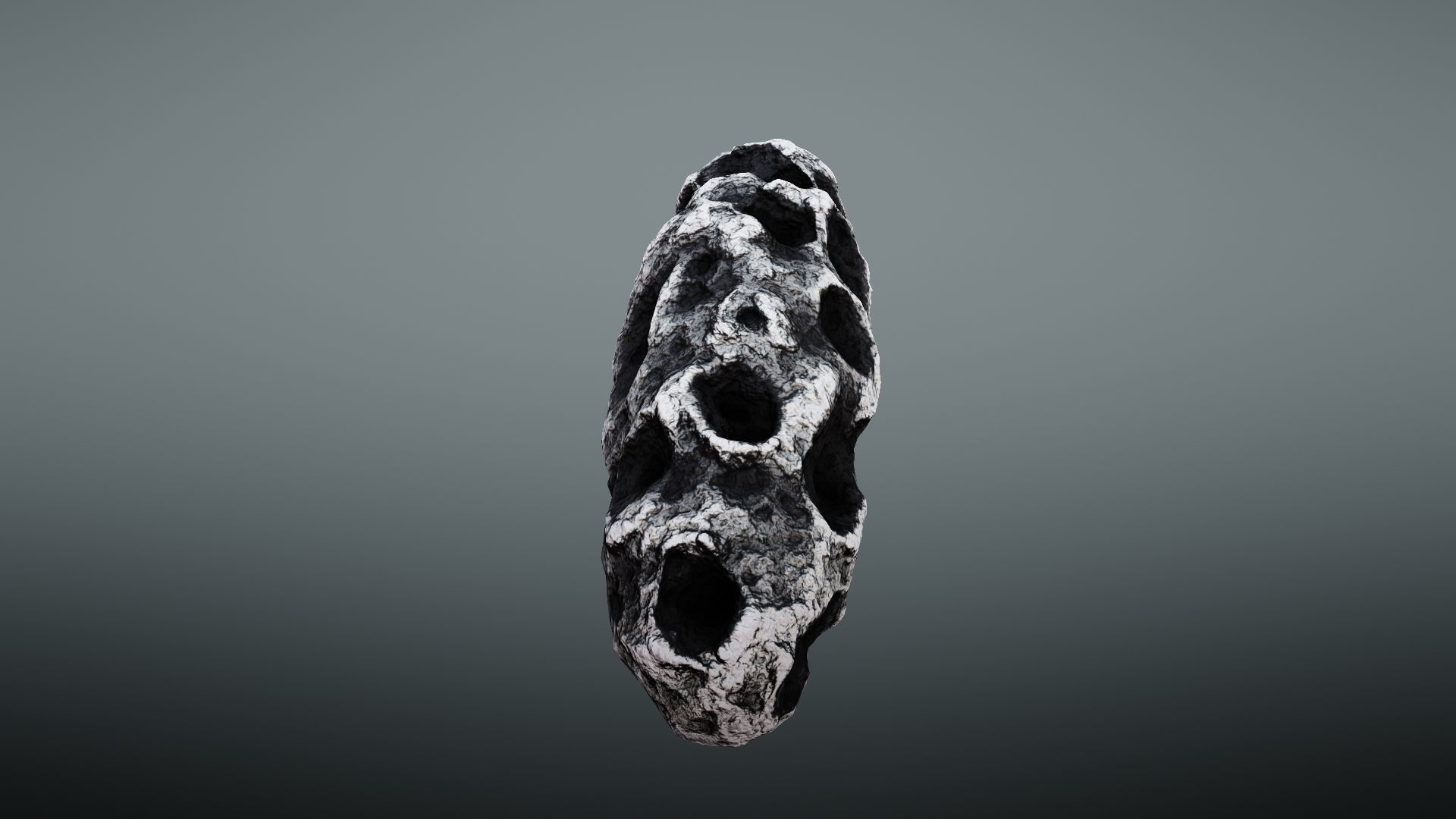 Asteroid rock Low-poly 3D model_8