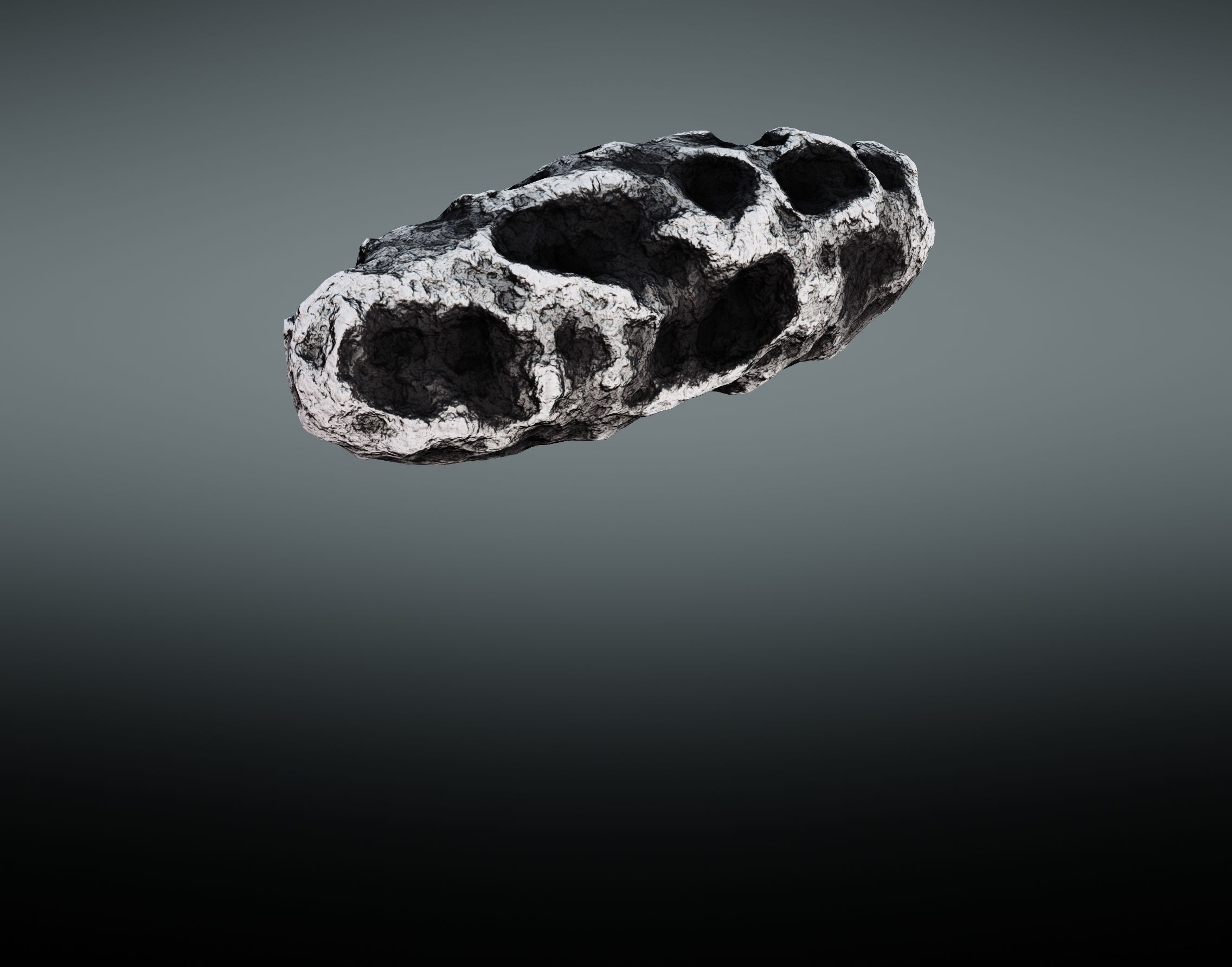 Asteroid rock Low-poly 3D model_2