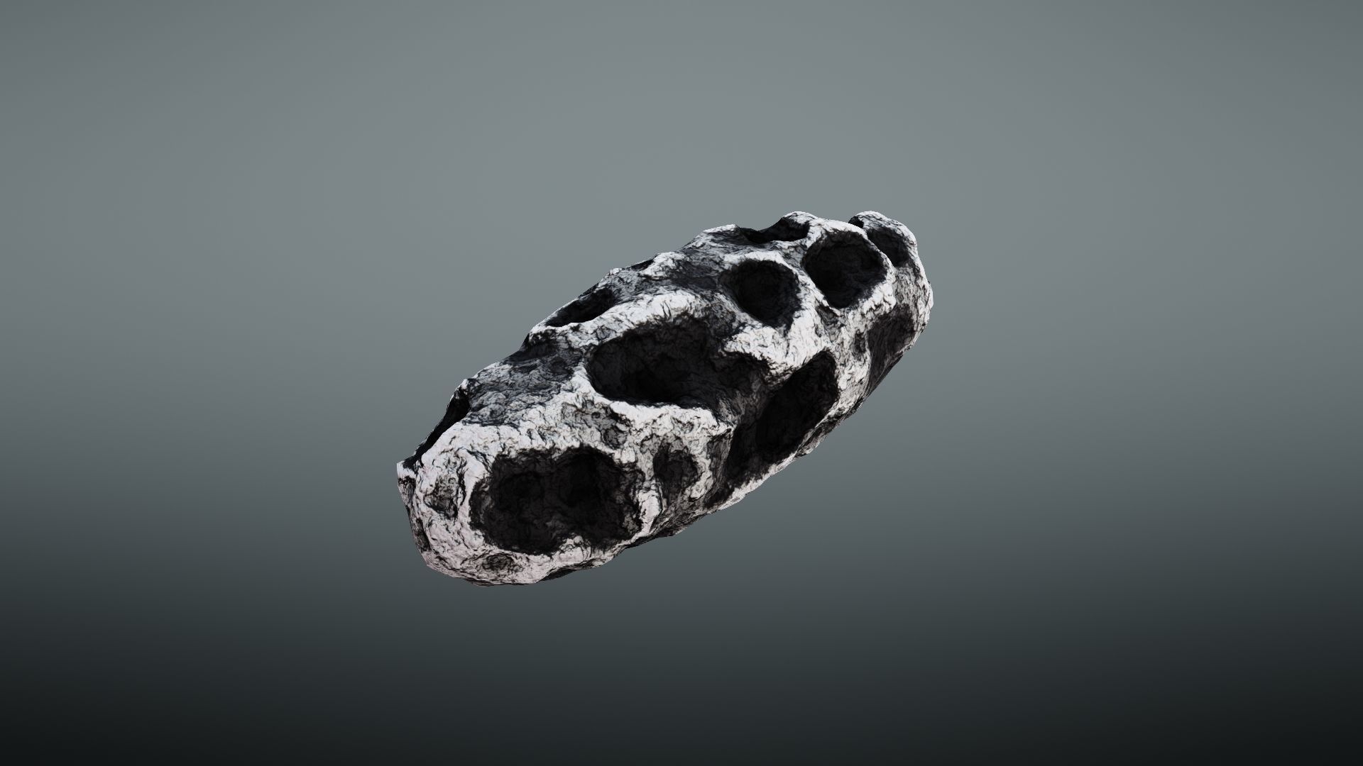 Asteroid rock Low-poly 3D model_5