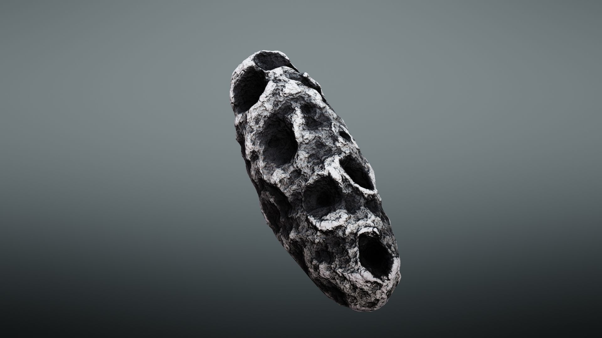 Asteroid rock Low-poly 3D model_10