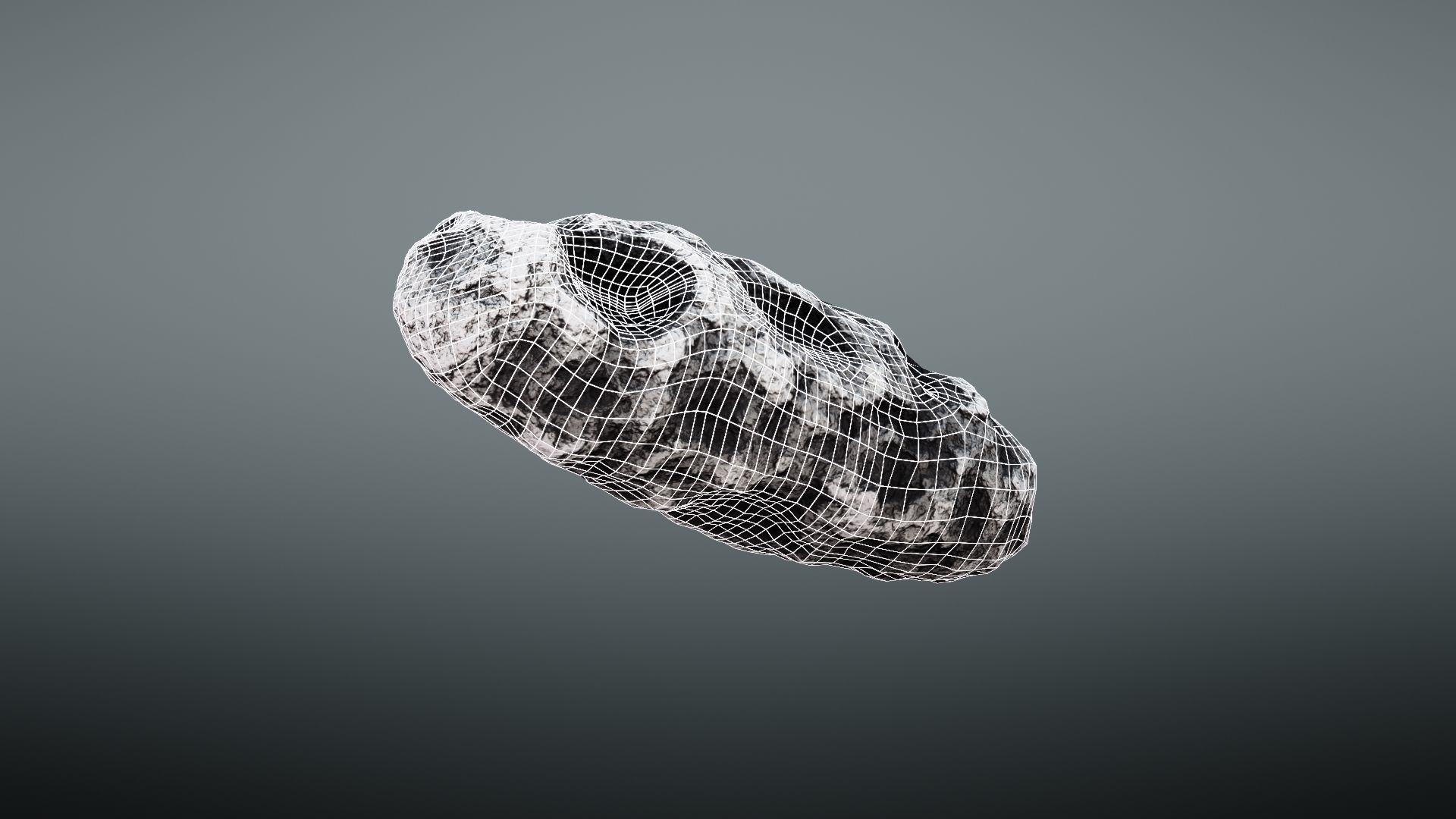 Asteroid rock Low-poly 3D model_34