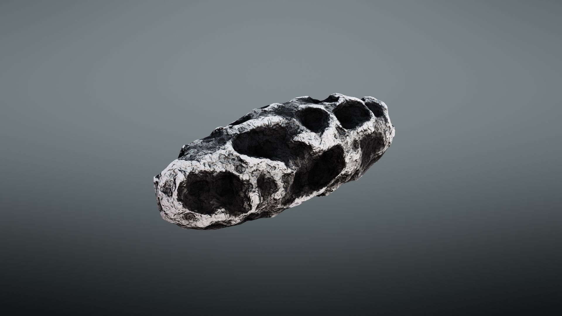 Asteroid rock Low-poly 3D model_4