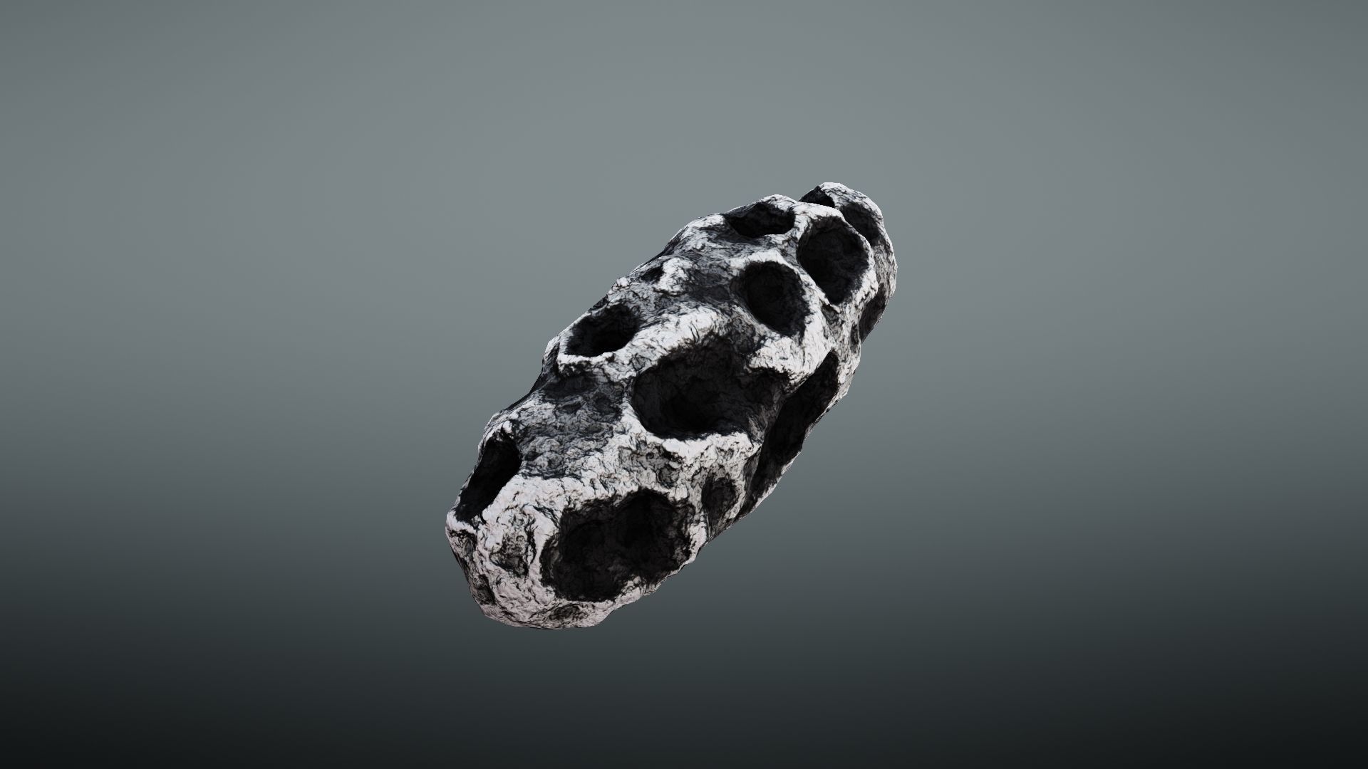 Asteroid rock Low-poly 3D model_6