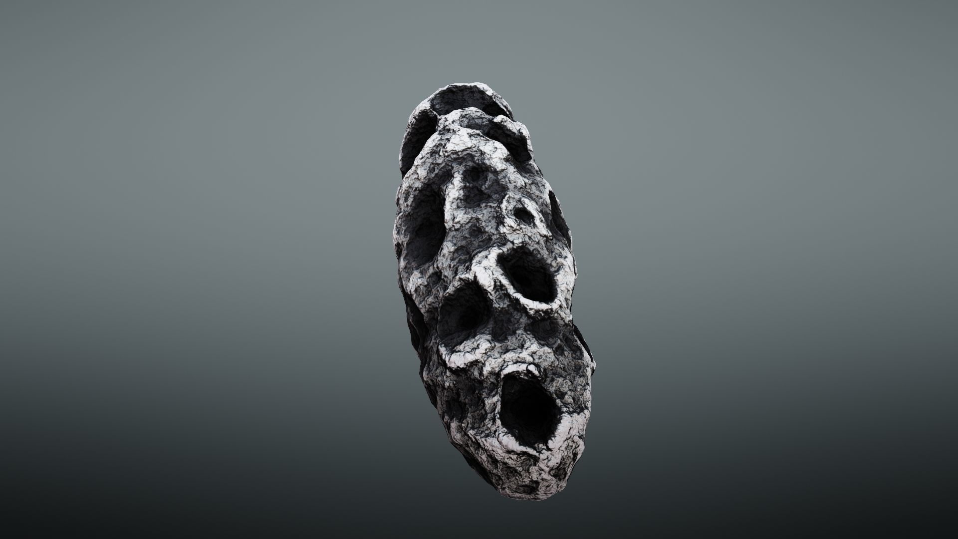 Asteroid rock Low-poly 3D model_9