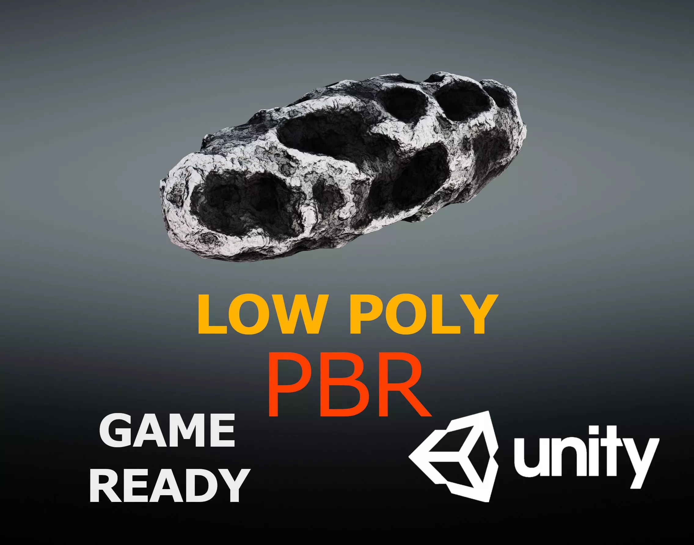 Asteroid rock Low-poly 3D model_0