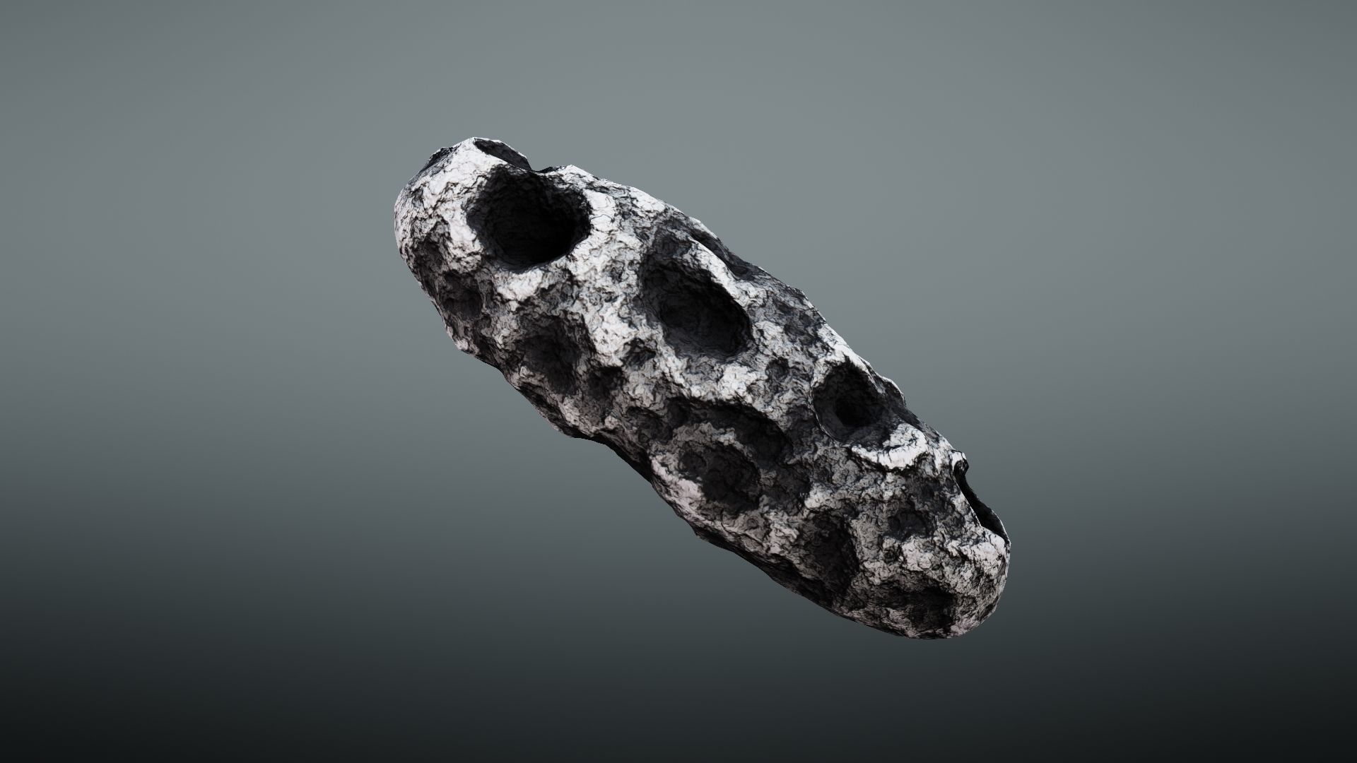 Asteroid rock Low-poly 3D model_12
