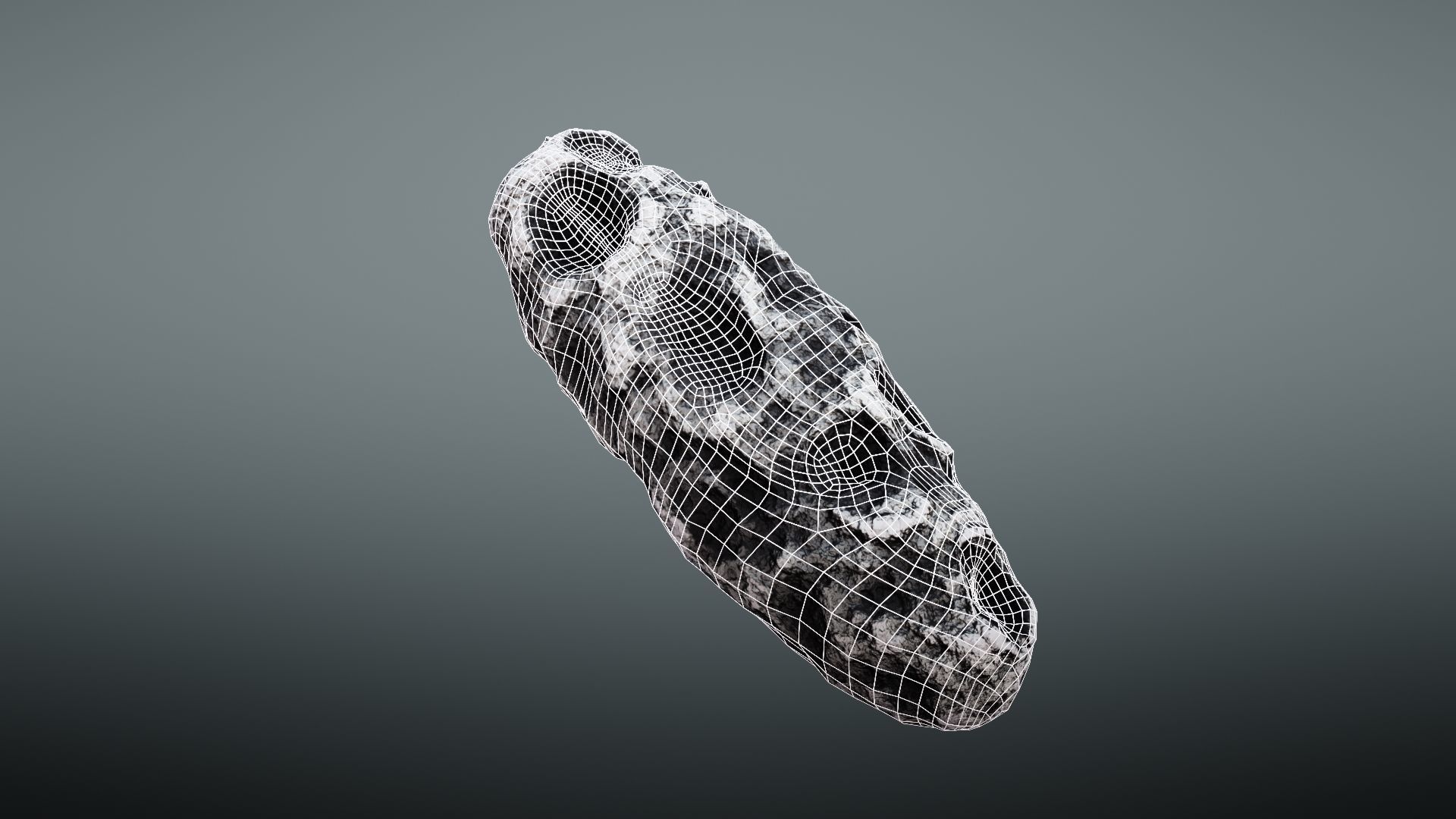 Asteroid rock Low-poly 3D model_31