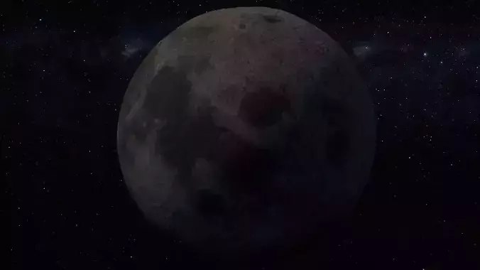 Photorealistic Moon low-poly 