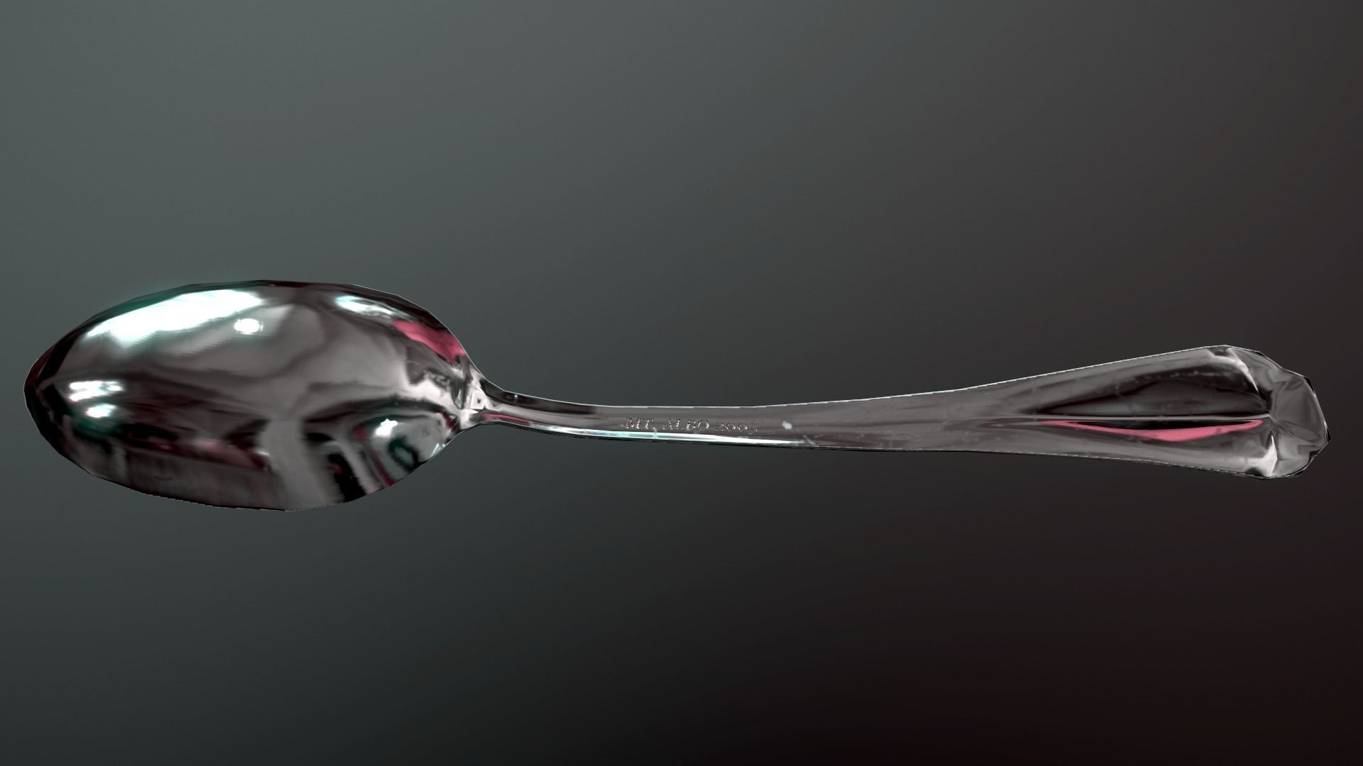 Silver flatware - Game ready low-poly 3D model and textures Low-poly 3D model_11